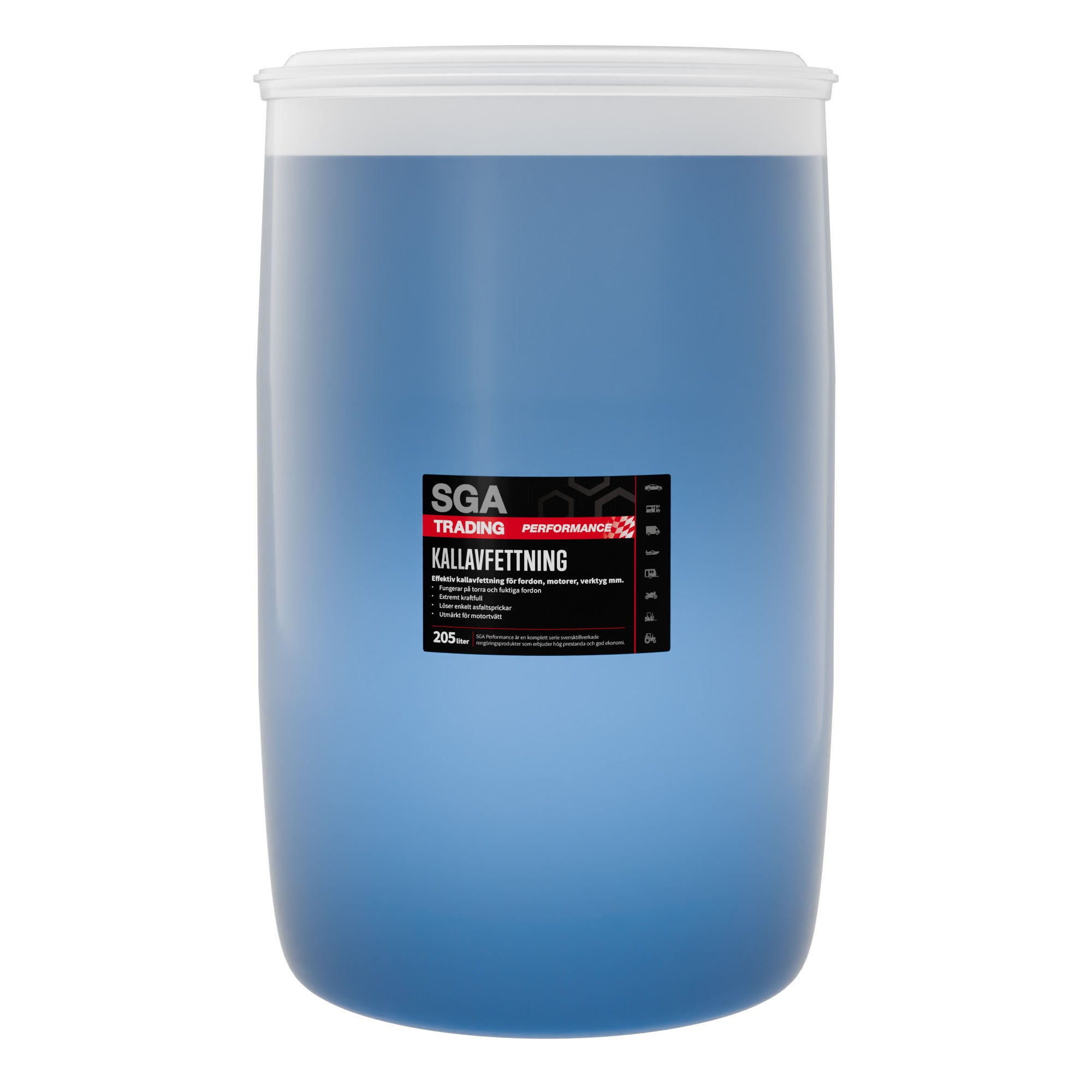 Tjärlösare SGA PERFORMANCE Kallavfettning, 205 liter