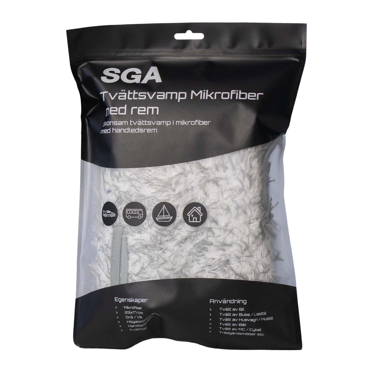 SGA Tvättsvamp mikrofiber med rem framsida