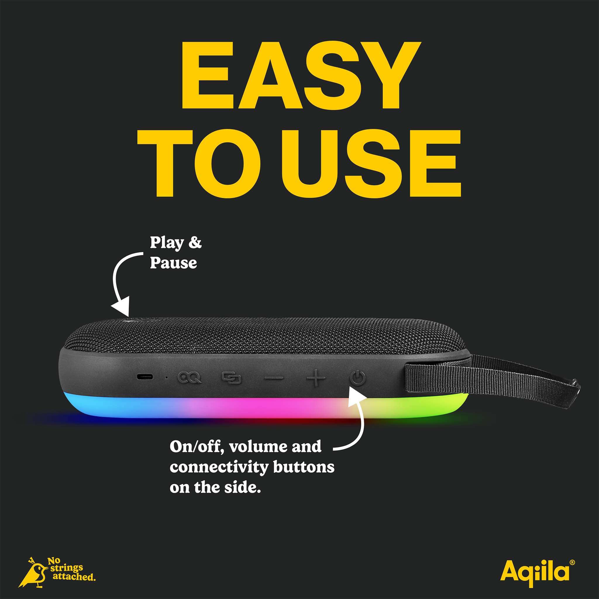Aqiila Soundbird CM Bluetooth-högtalare med magnet 4 000 mAh