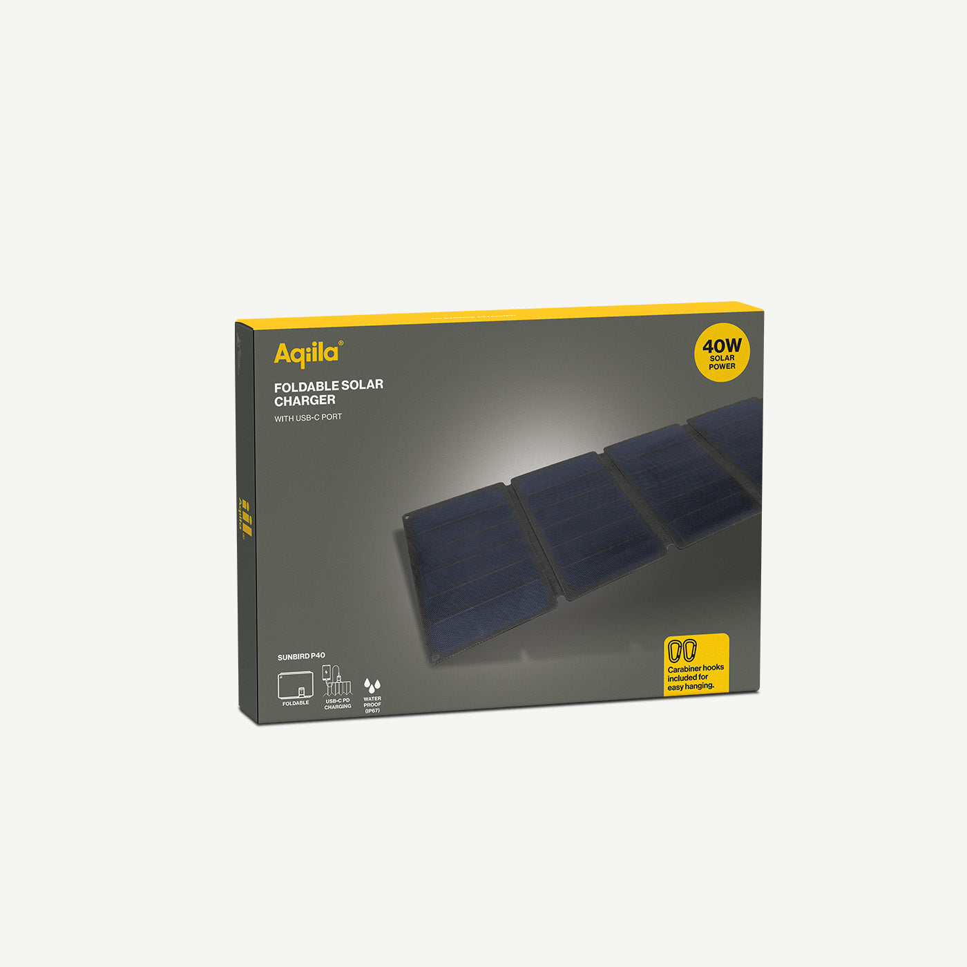 Aqiila Sunbird P40 portabel solcellsladdare USB-C 40 W