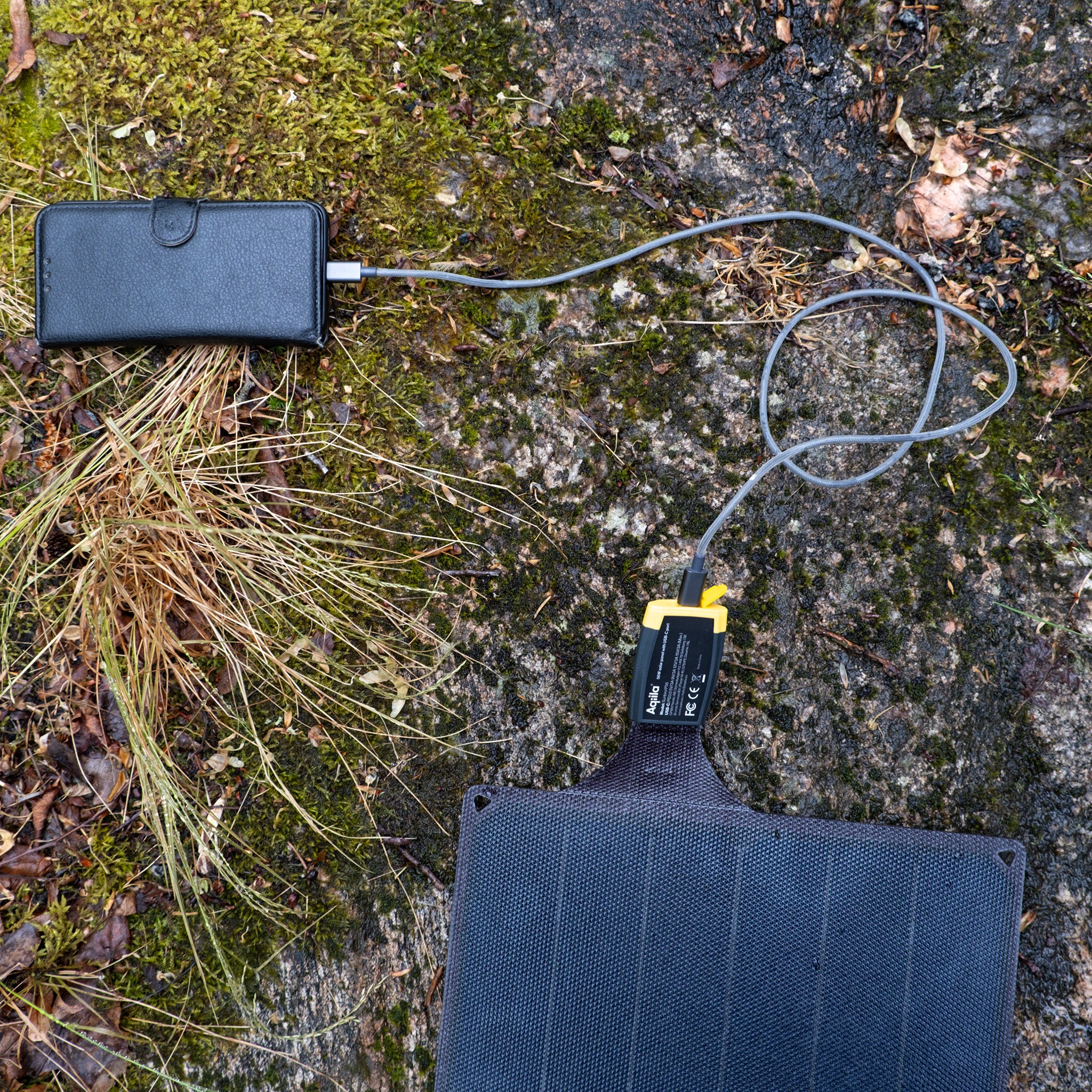 Aqiila Sunbird P56 solcellsladdare USB-C 56W svart