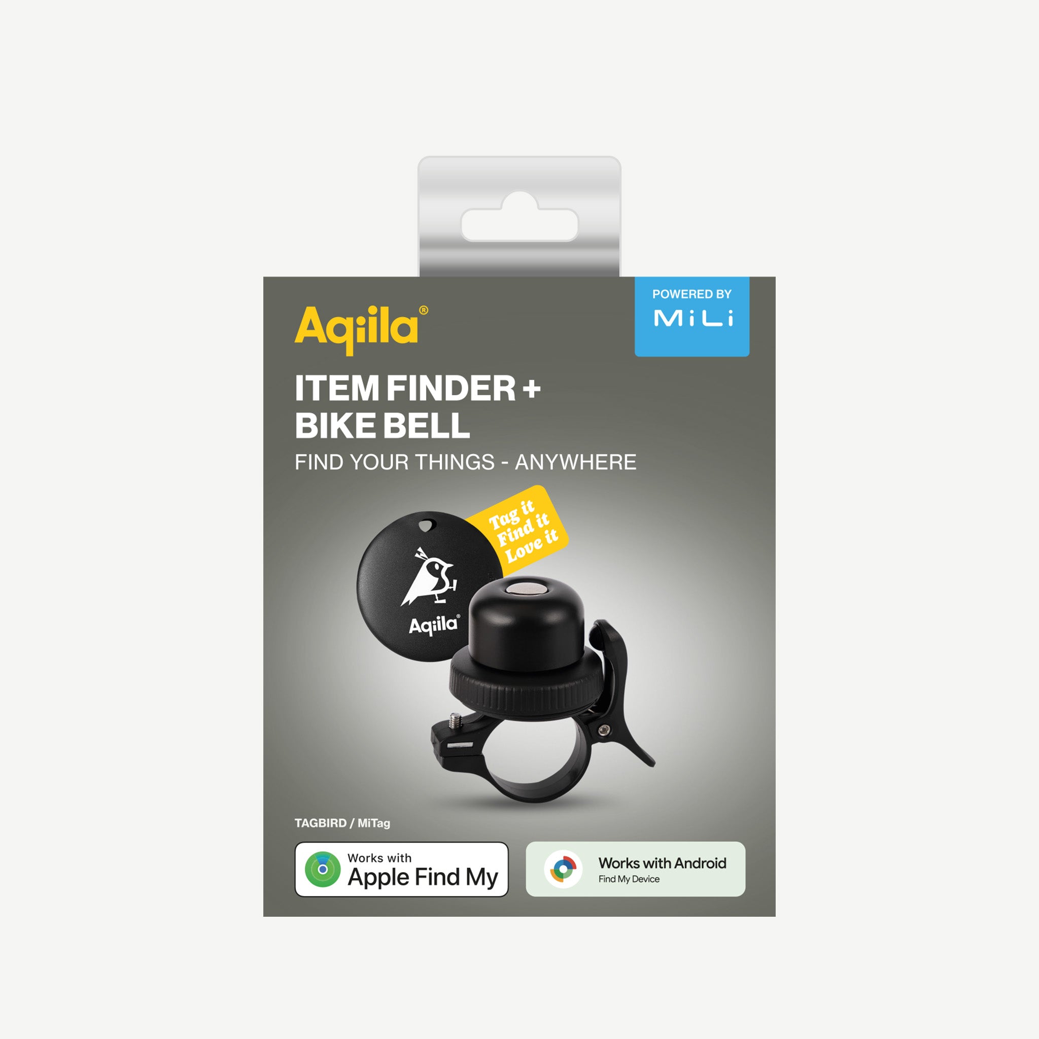 Aqiila Tagbird tracker med ringklocka till cykel