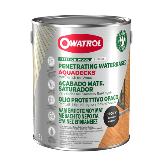 Träolja Owatrol Aquadecks Svart, 5 liter