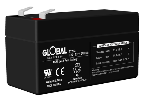 GLOBAL LP12-1.2 F1 AGM Batteri 1,3Ah