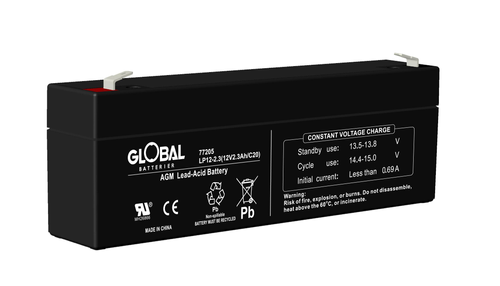 GLOBAL LP12-2.3 F1 AGM Batteri 2,3Ah