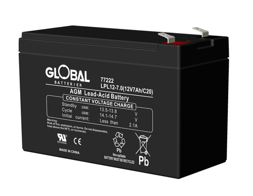 GLOBAL LPL12-7.0 F1 AGM Batteri 7Ah