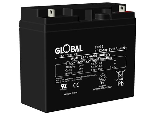 GLOBAL LP12-18 (M5) AGM Batteri 18,2Ah
