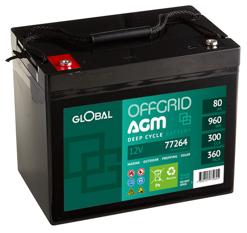GLOBAL OFFGRID 80-12 AGM Batteri 80Ah