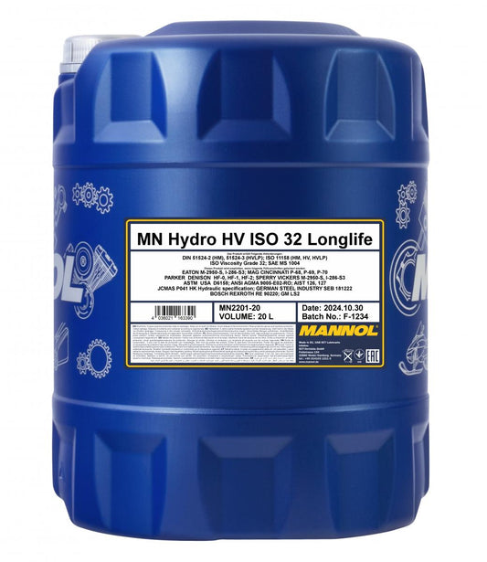 Hydralolja Mannol Hydro HV ISO 32 Longlife, 20 Liter