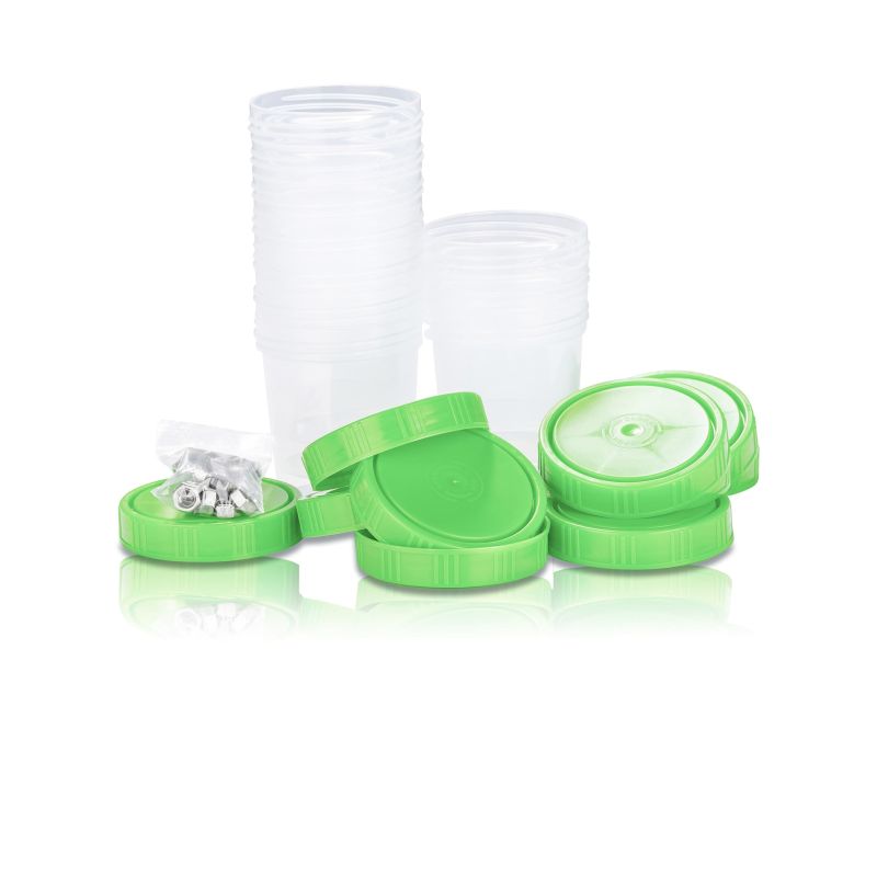 Colourlock Plastic Beaker w/G Lid 10-pack
