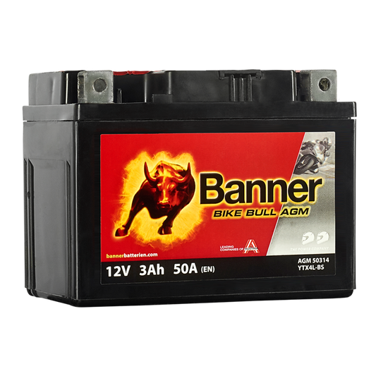 MC Batteri Banner Bike Bull YTX4L-BS 50314 AGM