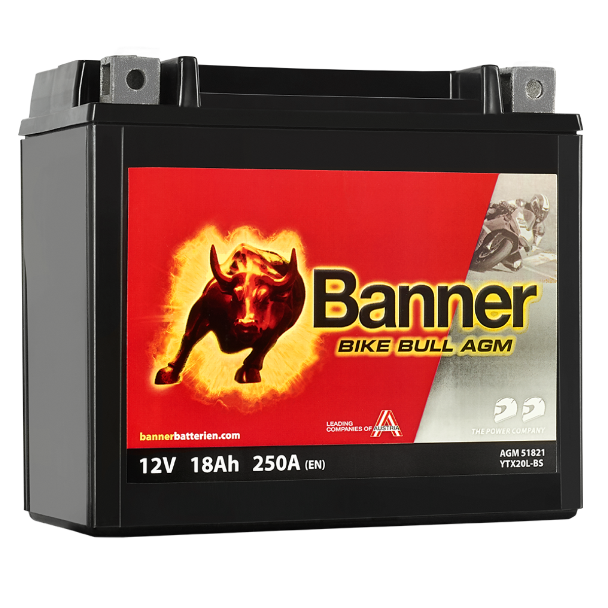 MC Batteri Banner Bike Bull YTX20L-BS 51821 AGM