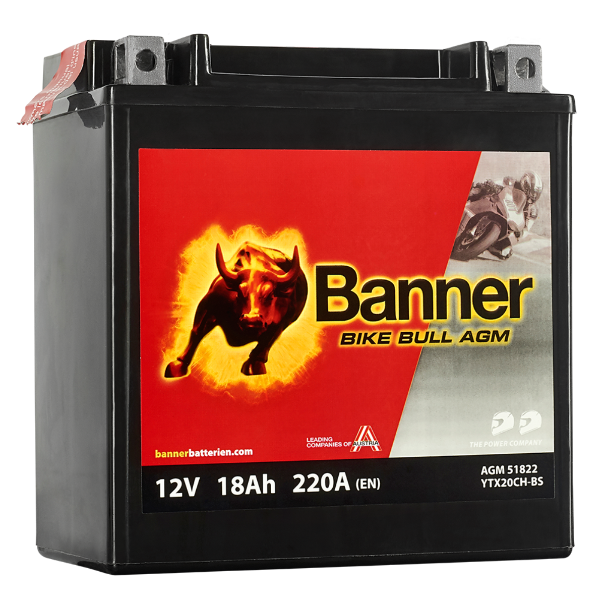 MV Batteri Banner Bike Bull YTX20CH-BS 51822 AGM