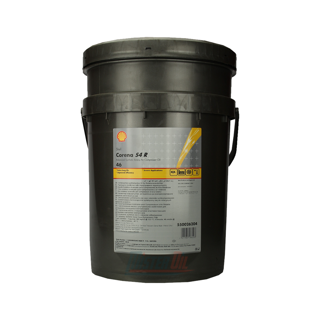 Syntetisk Luftkompressorolja Shell Corena S4 R 46, 20L