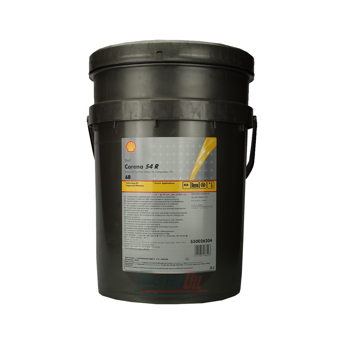 Shell R 4 Syntetisk Luftkompressorolja Shell Corena S4 R 68, 20L – SGA Trading AB