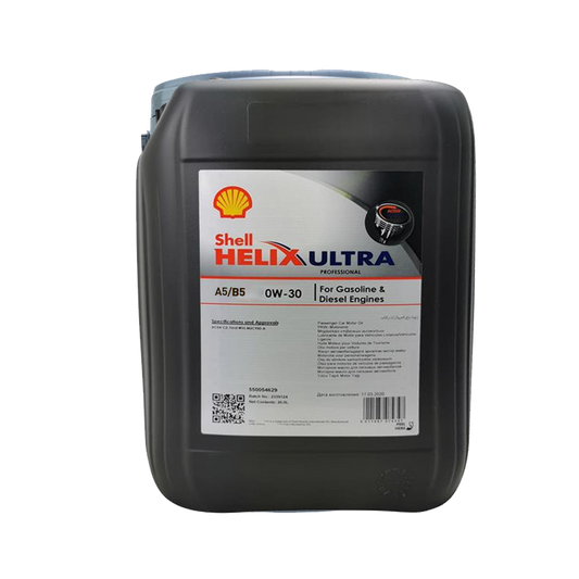 Syntetiskmotorolja Shell Helix Ultra A5/B5 0W-30, 20L