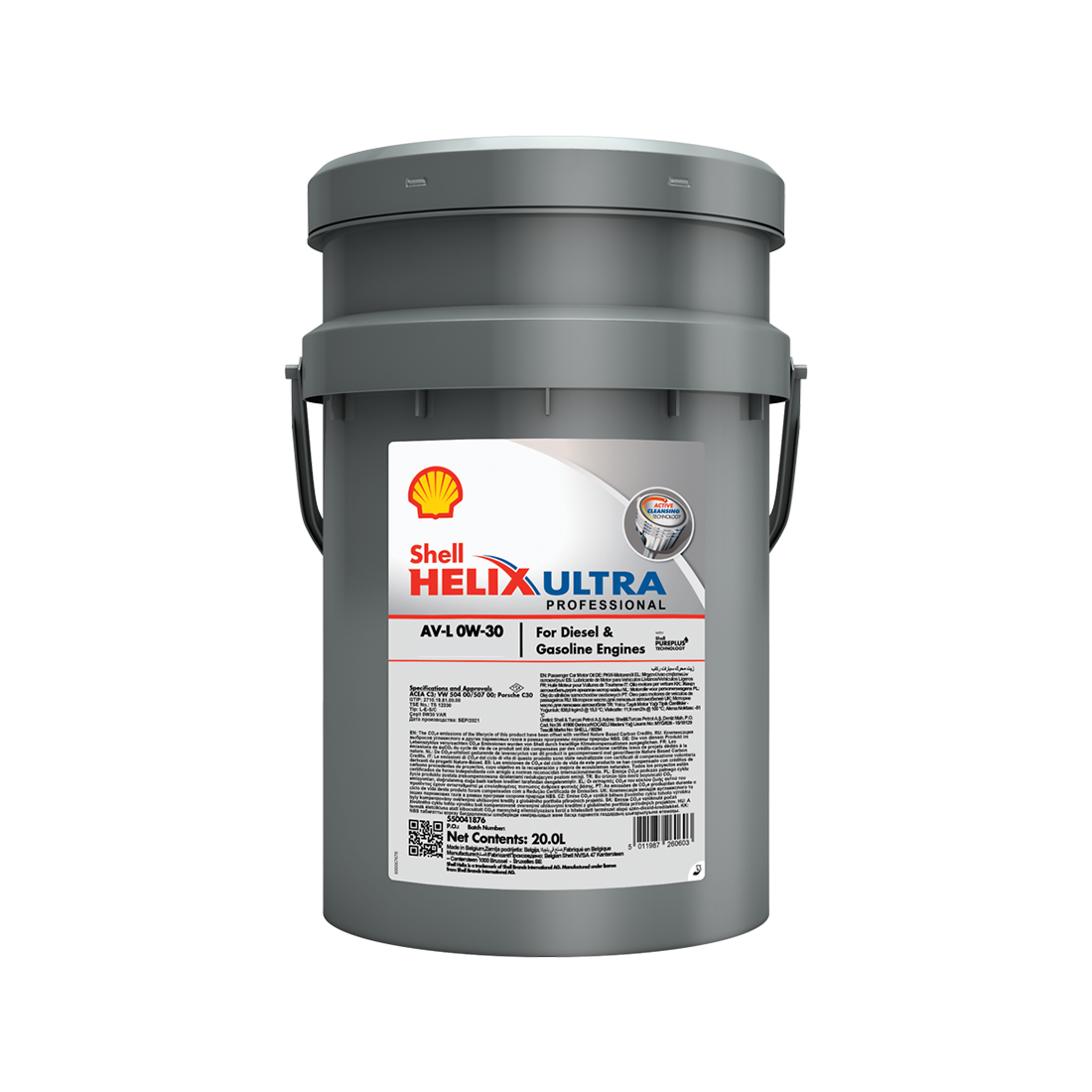 Shell Pro Plus Tech Syntetiskmotorolja Shell Helix Ultra Professional AV-L 0W-30 20L